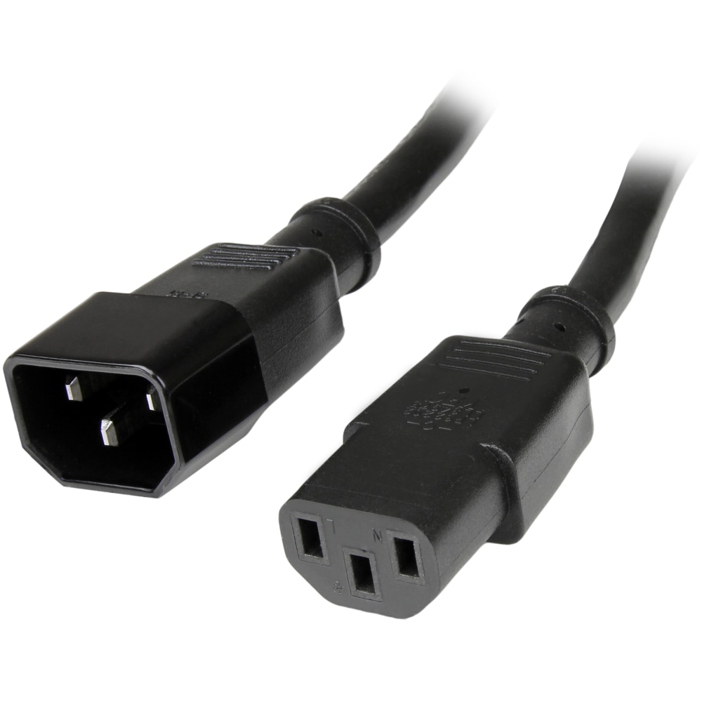 StarTech.com 3ft (1m) Power Extension Cord, C14 to C13, 10A 125V, 18AWG, Computer Power Cord Extension, Power Supply Extension Cable MPN:PXT1003
