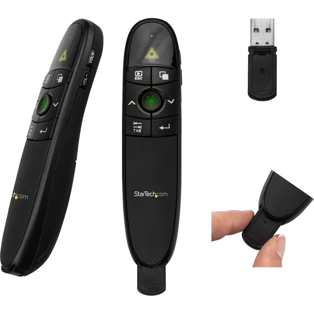StarTech.com Wireless Presentation Remote with Green Laser Pointer - 90ft) MPN:PRESREMOTEG