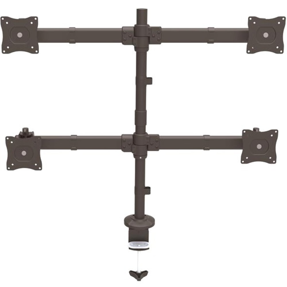 StarTech.com Desk Mount Quad Monitor Arm - 4 VESA Displays up to 27in - Ergonomic Height Adjustable Articulating Pole Mount - Clamp/Grommet MPN:ARMQUAD
