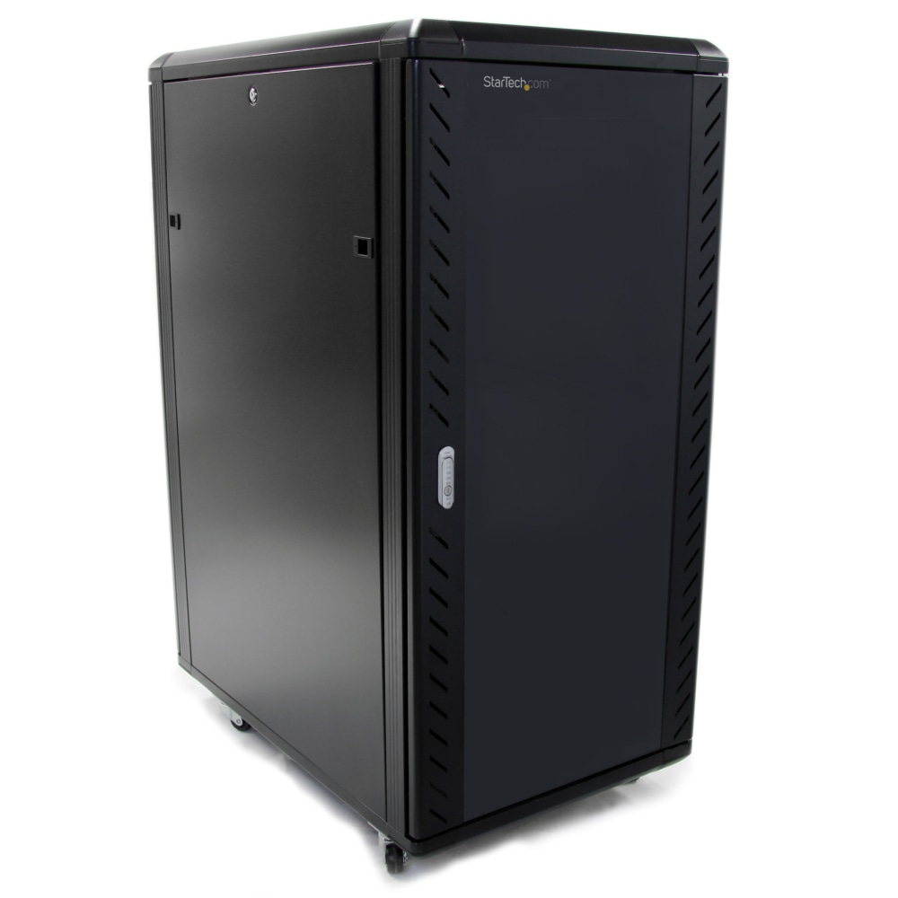 StarTech.com 25U 36in Knock-Down Server Rack Cabinet with Casters - Easy to transport and quickly assemble 25U secure portable server rack cabinet MPN:RK2536BKF