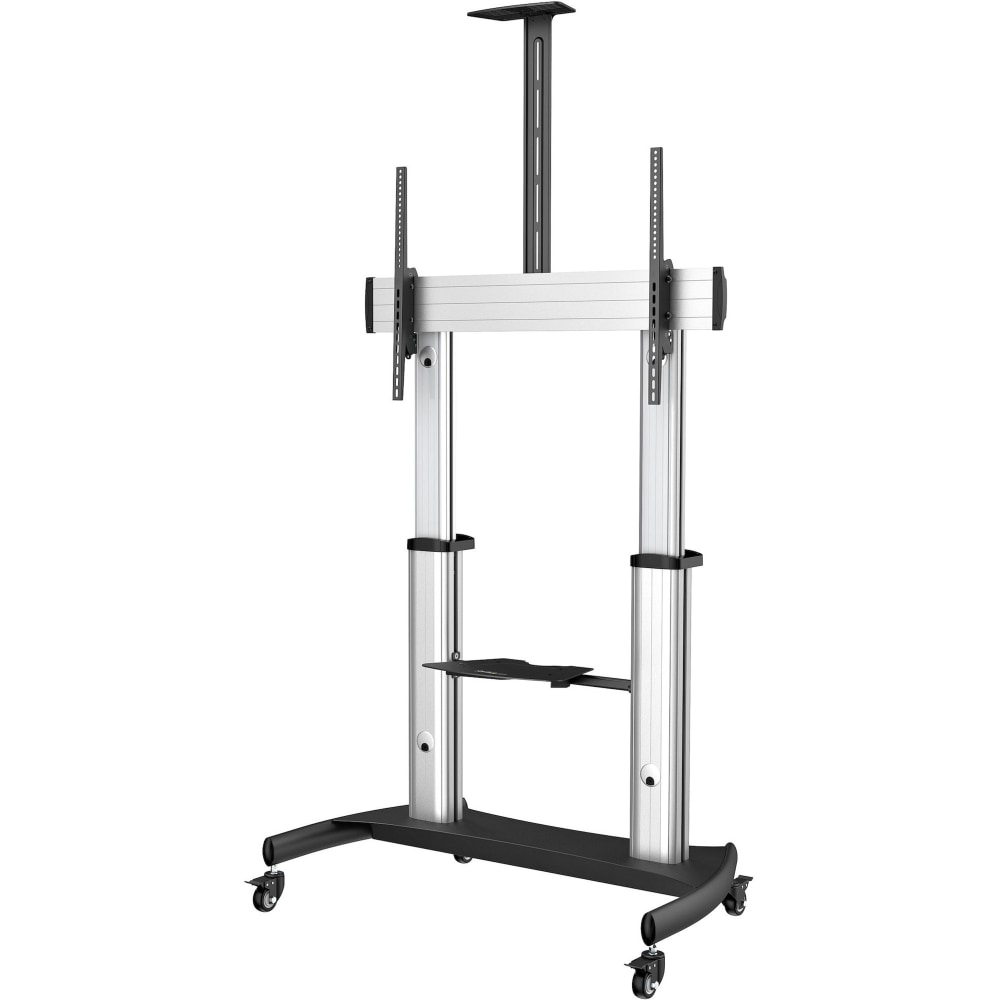 StarTech.com Mobile TV Stand, Heavy Duty TV Cart for 60-100in Display (100kg/220lb) - W/ 2 equipment shelves (STNDMTV100) - Cart - - STNDMTV100 MPN:STNDMTV100