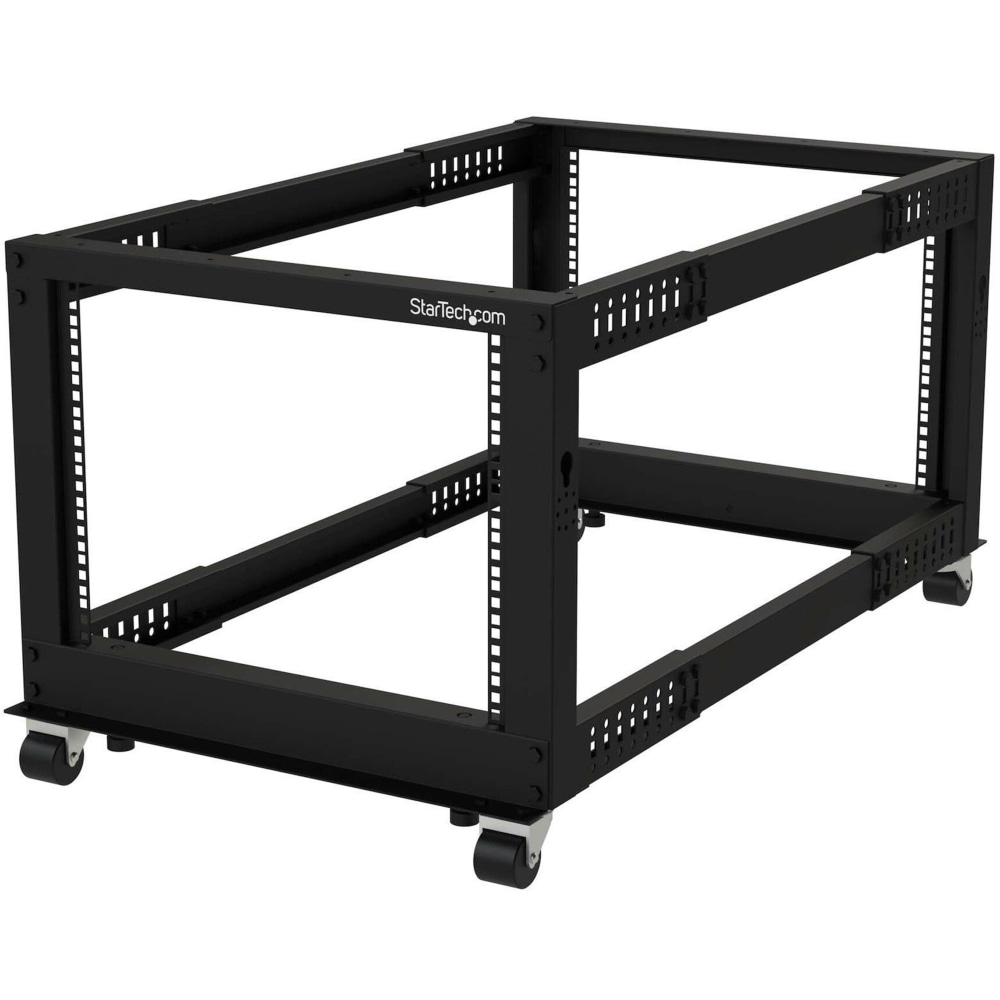 StarTech.com 4-Post 8U Mobile Open Frame Server Rack, 19in Network Rack with Casters, Small Rolling Rack - 4POSTRACK8U MPN:4POSTRACK8U
