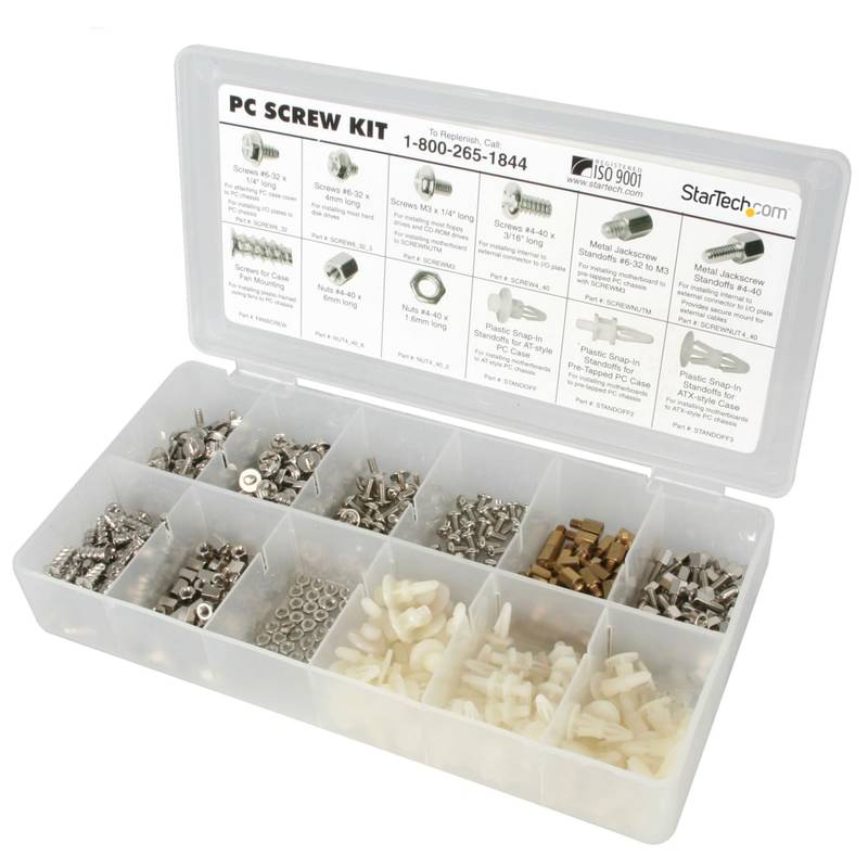 Startech Deluxe Assortment PC Screw Kit - Screw Nuts and Standoffs - Screw kit - PCSCREWKIT - Screw kit MPN:PCSCREWKIT