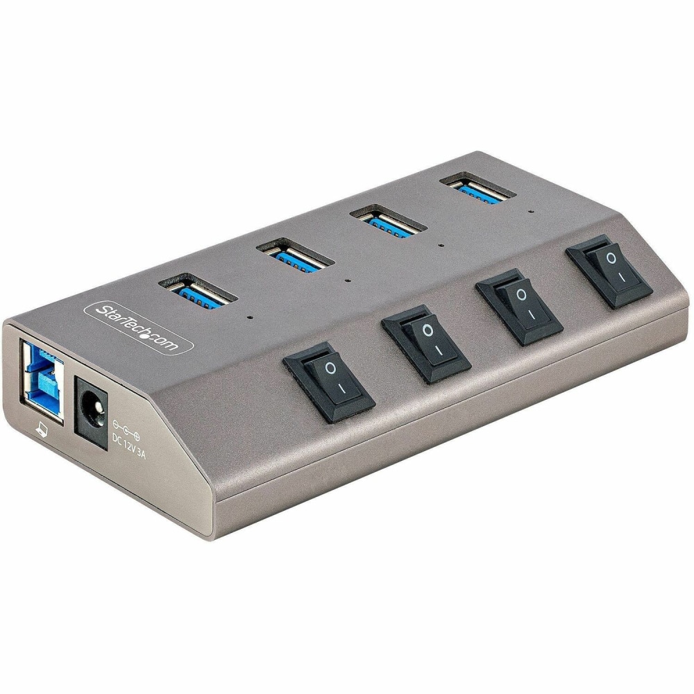 StarTech.com 4-Port Self-Powered USB-C Hub with Individual On/Off Switch, Desktop/Laptop USB-C to USB-A Hub, USB Type C Hub w/Power Supply MPN:5G4AIBS-USB-HUB-NA