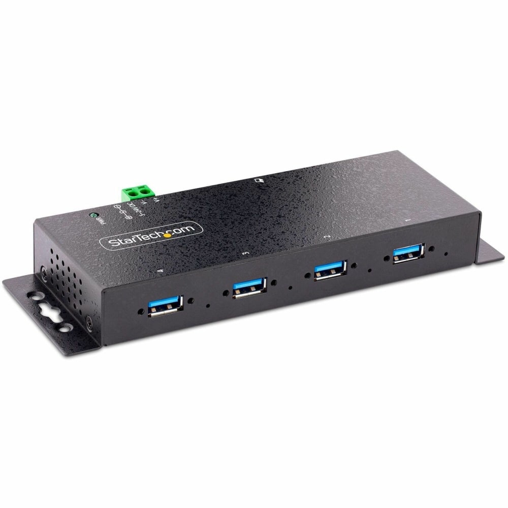 StarTech.com 4-Port Industrial USB 3.0 5Gbps Hub, Rugged USB Hub w/ ESD & Surge Protection, DIN/Wall/Desk Mountable, US - 5G4AINDNPUSBAHUB MPN:5G4AINDNP-USB-A-HUB