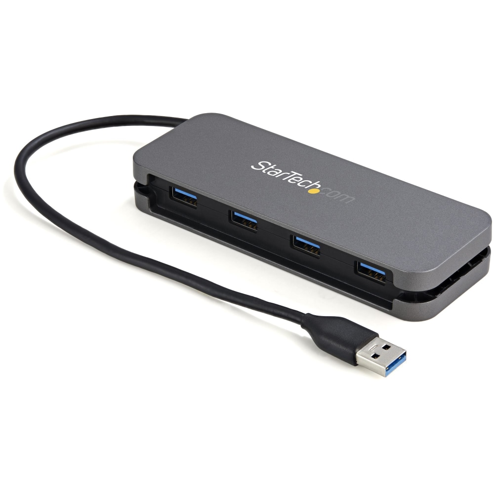 StarTech.com 4 Port USB 3.0 Hub, 4x USB-A, 5Gbps Laptop/Desktop USB Type-A Hub, USB Bus Powered, 11in Long Cable with Cable Management MPN:HB30AM4AB