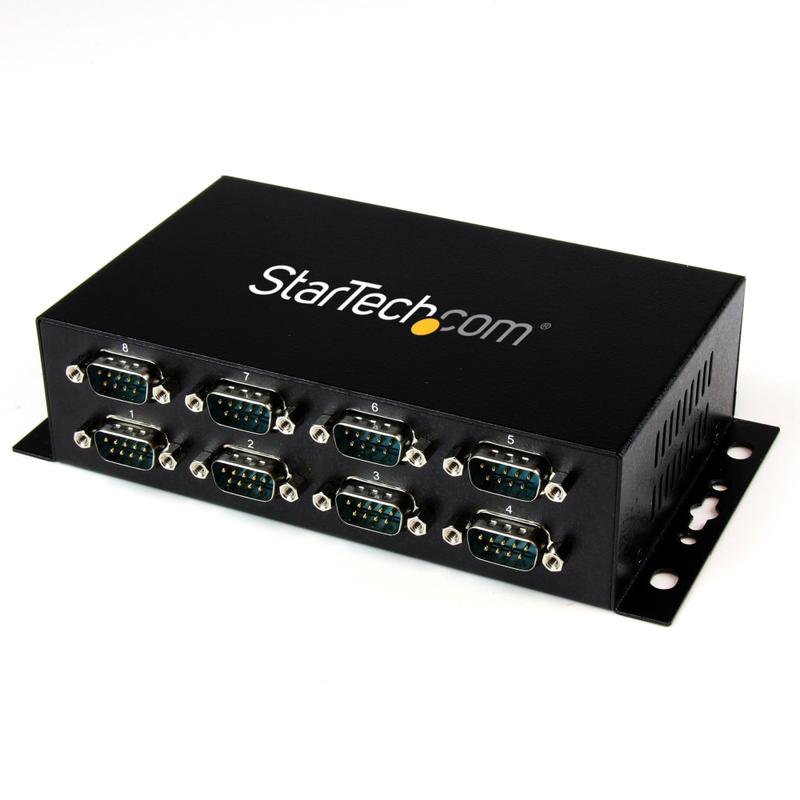 StarTech.com USB to Serial Adapter Hub - 8 Port - Industrial - Wall Mount - Din Rail - COM Port Retention - FTDI USB to RS232 MPN:ICUSB2328I