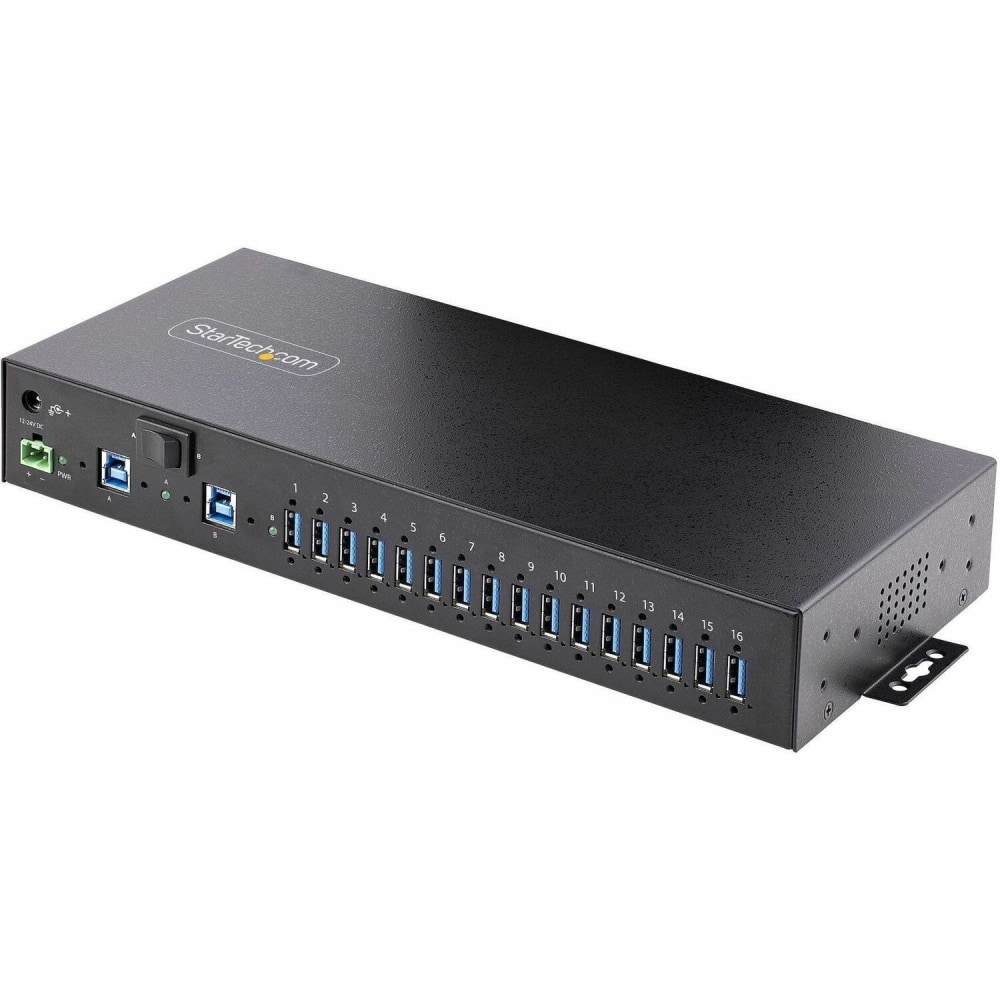 StarTech.com 16-Port Industrial USB 5Gbps Hub with Power Adapter, Mountable, Terminal Block Power, USB Charging, Dua - S5G16AINDSUSBAHUB MPN:S5G16AINDS-USB-A-HUB