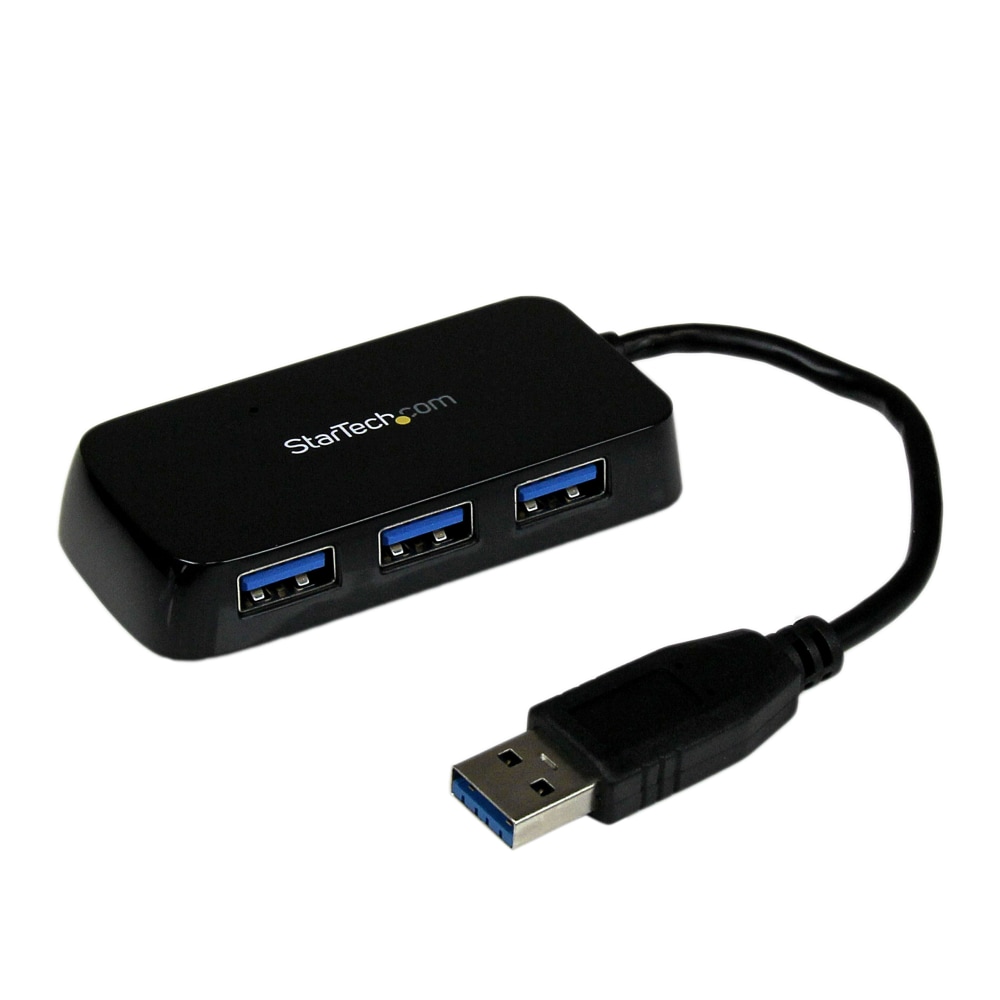 StarTech.com Portable 4 Port SuperSpeed Mini USB 3.0 Hub, Black, Add four USB 3.0 ports to your notebook or Ultrabook using this slim and portable hub MPN:ST4300MINU3B