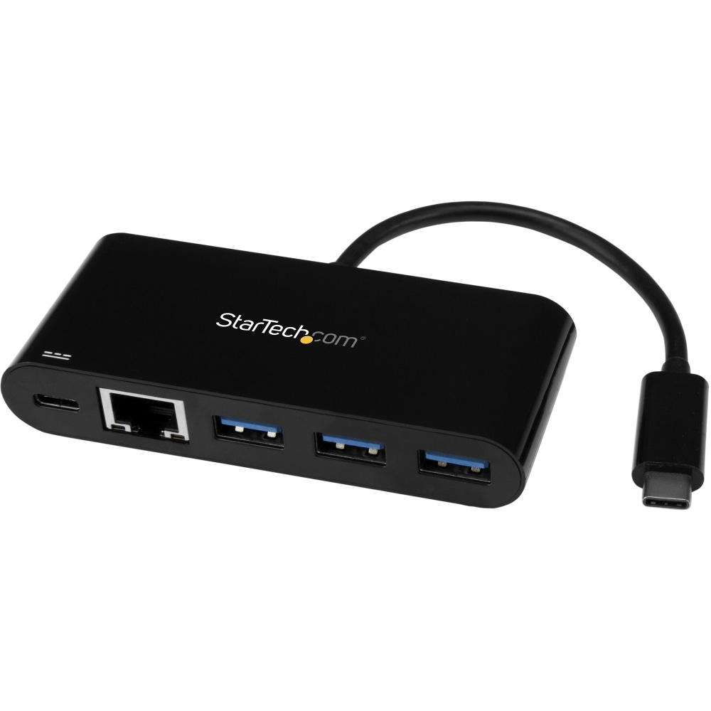 StarTech.com USB-C to Ethernet Adapter with 3-Port USB 3.0 Hub and Power Delivery - USB-C GbE Network Adapter + USB Hub w/ 3 US - US1GC303APD MPN:US1GC303APD
