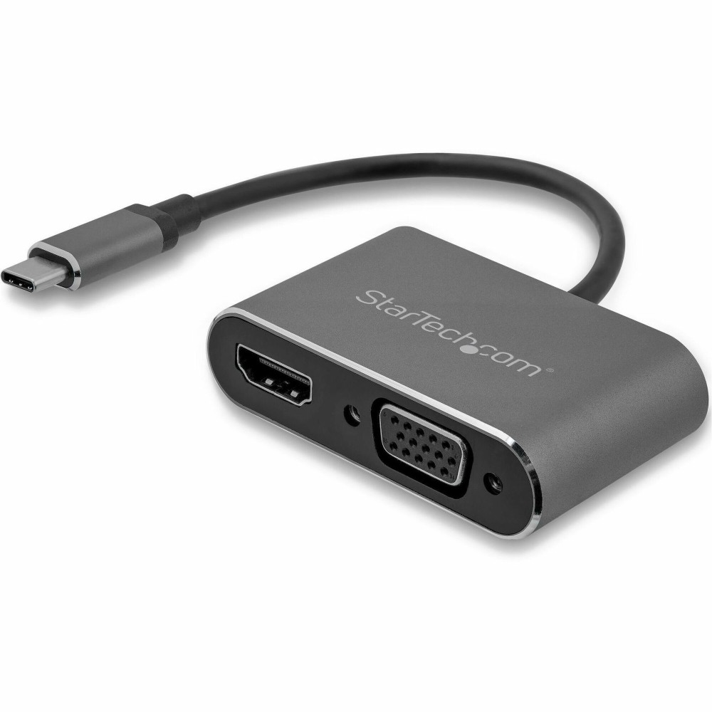 StarTech.com USB C to VGA and HDMI Adapter - Aluminum - USB-C Multiport Adapter - 6 in/15.24 cm Buil - CDP2HDVGA MPN:CDP2HDVGA