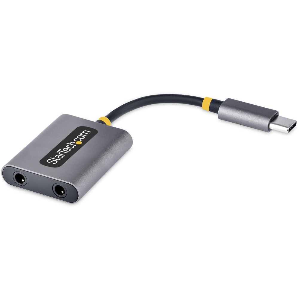 StarTech.com USB-C Headphone Splitter, USB Type C Dual Headset Adapter w/Mic Input, USB C to 3.5mm Audio Adapter/Earphone Dongle/Aux Jack MPN:USBC-AUDIO-SPLITTER