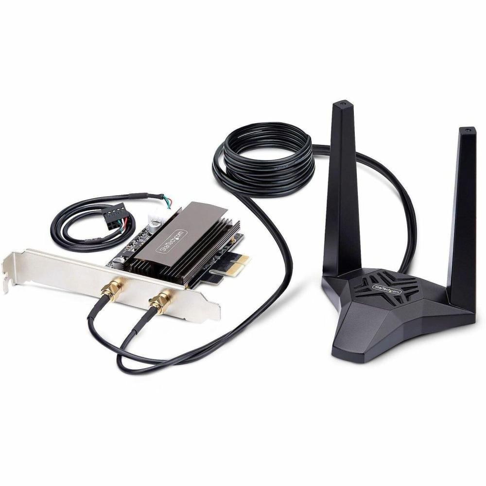 StarTech.com Wi-Fi 6E PCIe Network Card, Bluetooth 5.3, Magnetic Antenna Base, Tri-Band 802.11ax, AX5400 WiFi NIC, Windows/Linux MPN:PAX2235-WIFI-6E-CARD