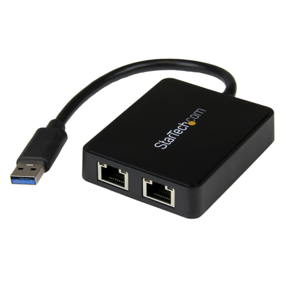 StarTech.com USB 3.0 To Dual Port Gigabit Ethernet Adapter NIC With USB Port MPN:USB32000SPT
