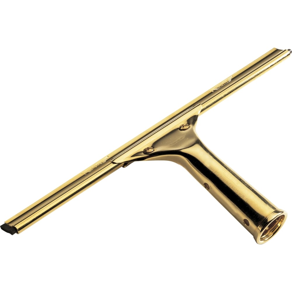 Ettore Brass Squeegee - Rubber Blade - 5.5in Height x 11.8in Width x 1.3in Length - Lightweight, Changeable Blade, Streak-free - Brass - 12 / Carton MPN:1013CT