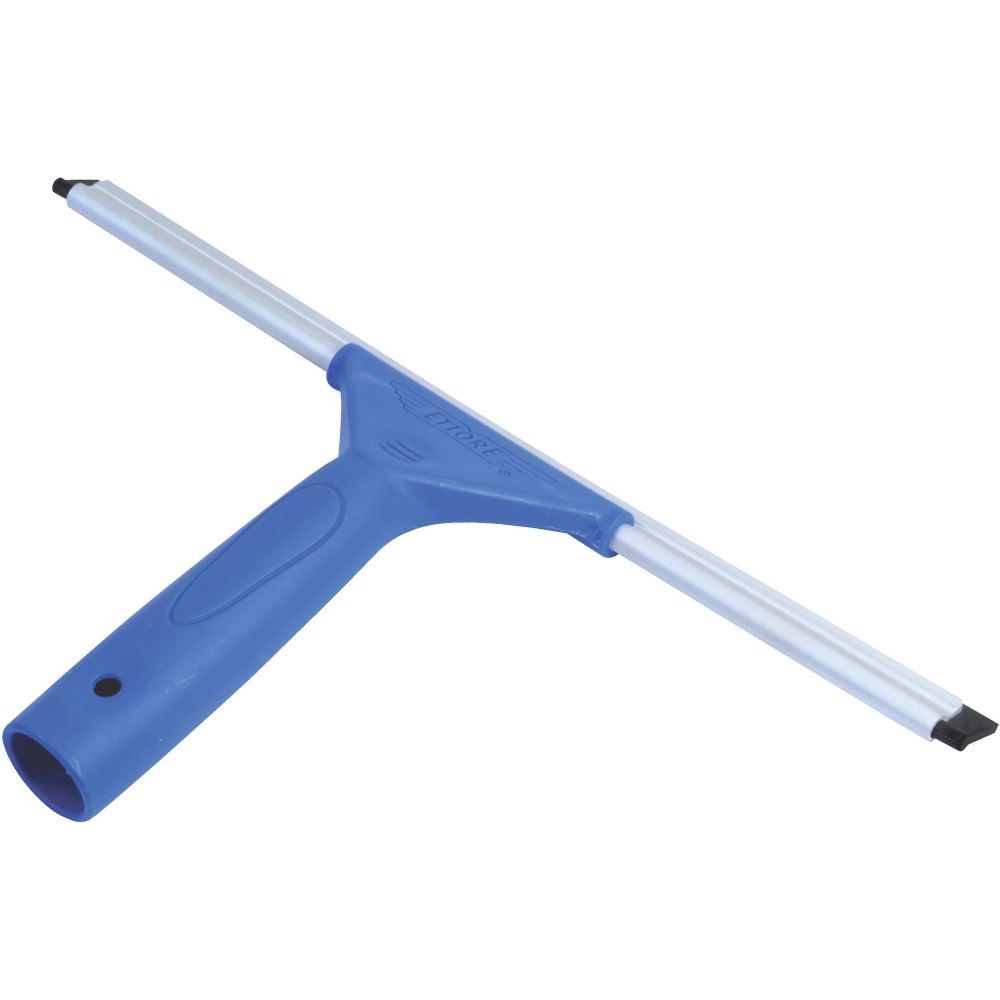 Ettore All-purpose Squeegee - Rubber Blade - Plastic Handle - 1.5in Height x 10in Width x 12in Length - Lightweight, Streak-free - Blue - 12 / Carton (Min Order Qty 2) MPN:17010CT