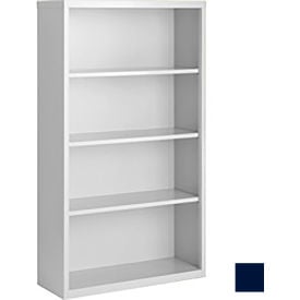 Steel Cabinets USA Bookcase Assembled 36W x 13D x 60H Navy Blue BCA-366013-N