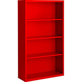 Steel Cabinets USA Bookcase Assembled 36W x 13D x 60H Red BCA-366013-R