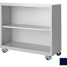 Steel Cabinets USA Bookcase Assembled 36W x 18D x 33H Navy Blue MBCA-363318-N