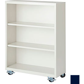 Steel Cabinets USA Bookcase Assembled 36W x 18D x 45H Navy Blue MBCA-364518-N