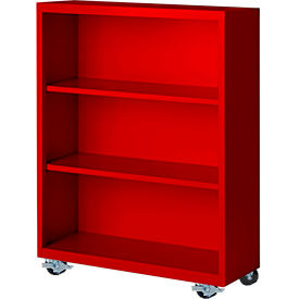 Steel Cabinets USA Bookcase Assembled 36W x 18D x 45H Red MBCA-364518-R