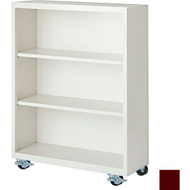 Steel Cabinets USA Bookcase Assembled 36W x 18D x 45H Wine Red MBCA-364518-WR