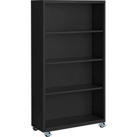 Steel Cabinets USA Bookcase Assembled 36W x 18D x 55H Black MBCA-365518-B