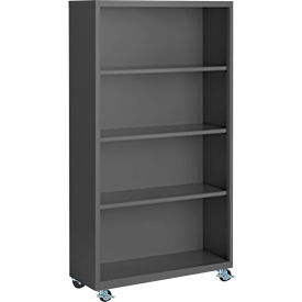 Steel Cabinets USA Bookcase Assembled 36W x 18D x 55H Charcoal MBCA-365518-C