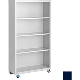 Steel Cabinets USA Bookcase Assembled 36W x 18D x 55H Navy Blue MBCA-365518-N