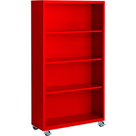 Steel Cabinets USA Bookcase Assembled 36W x 18D x 55H Red MBCA-365518-R