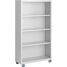 Steel Cabinets USA Bookcase Assembled 36W x 18D x 55H White MBCA-365518-W