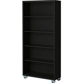 Steel Cabinets USA Bookcase Assembled 36W x 18D x 75H Black MBCA-367518-B