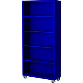 Steel Cabinets USA Bookcase Assembled 36W x 18D x 75H Blue MBCA-367518-BL