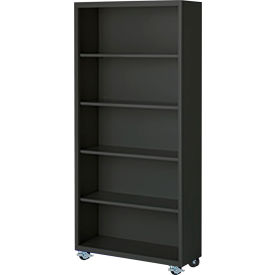 Steel Cabinets USA Bookcase Assembled 36W x 18D x 75H Charcoal MBCA-367518-C