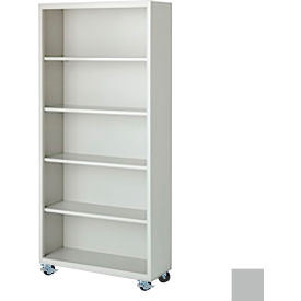 Steel Cabinets USA Bookcase Assembled 36W x 18D x 75H Gray MBCA-367518-G