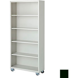 Steel Cabinets USA Bookcase Assembled 36W x 18D x 75H Hunter Green MBCA-367518-H-GRN