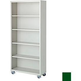 Steel Cabinets USA Bookcase Assembled 36W x 18D x 75H Leaf Green MBCA-367518-L-GRN