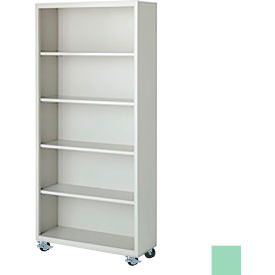 Steel Cabinets USA Bookcase Assembled 36W x 18D x 75H Pastel Green MBCA-367518-PT-GRN