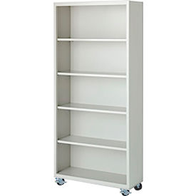 Steel Cabinets USA Bookcase Assembled 36W x 18D x 75H White MBCA-367518-W
