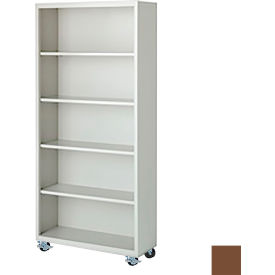 Steel Cabinets USA Bookcase Assembled 36W x 18D x 75H Walnut MBCA-367518-WAL