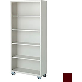 Steel Cabinets USA Bookcase Assembled 36W x 18D x 75H Wine Red MBCA-367518-WR
