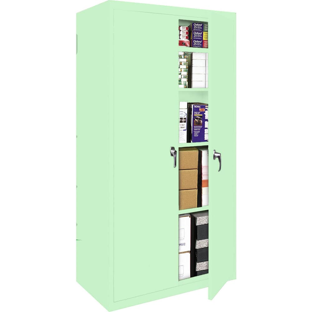 Storage Cabinets, Cabinet Type: Fixed Shelf, Lockable Storage , Cabinet Material: Steel , Width (Inch): 48in , Depth (Inch): 18in  MPN:FS-48-PTG