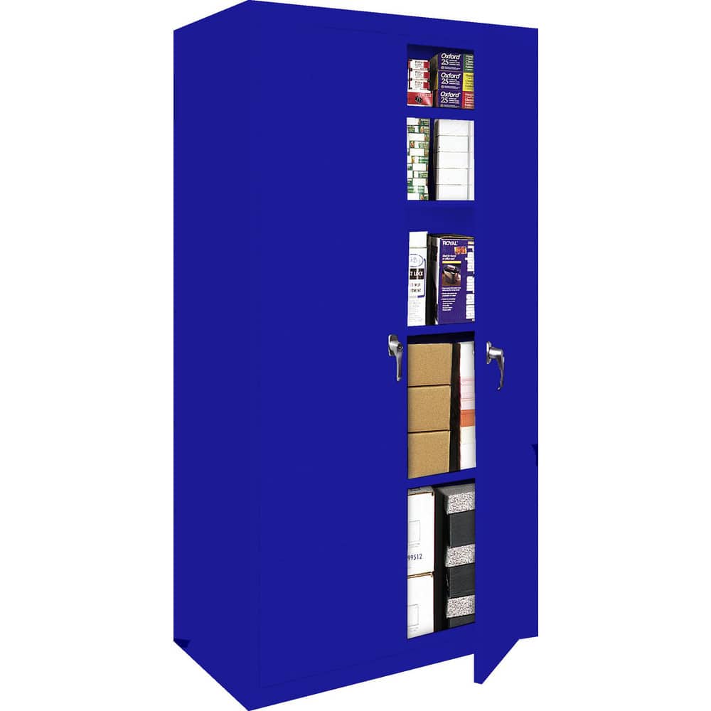 Storage Cabinets, Cabinet Type: Lockable Welded Storage Cabinet , Cabinet Material: Steel , Cabinet Door Style: Flush , Locking Mechanism: Keyed  MPN:FS-48MAG3-BL