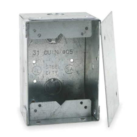 Electrical Box, 31 cu in, Floor Box Type, 1 Gang, Steel, Rectangular Shape MPN:61 W