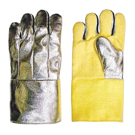 19 Oz Aluminized Thermonol Glove 14In, PR, 800 Degrees F Max Temp., Straight Cuff Universal, 1 PR MPN:ATH 210-14 F