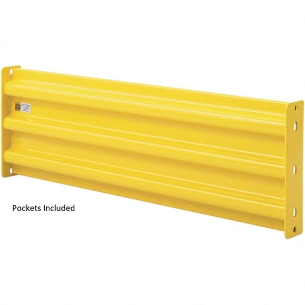 Heavy-Duty Guard Rail: Yellow, Powder Coated, Steel MPN:GR04YW