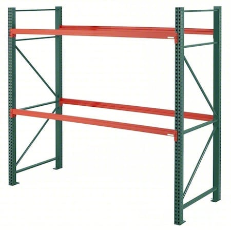 Pallet Rack Starter Kit, 8 ft H, 126 in W, 36 in D, Orange Beams/Green Uprights MPN:AP036096M550120S