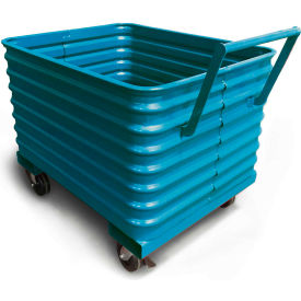 Steel King Rolling Push Cart Hopper - Blue - 40