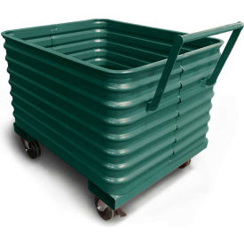 Steel King Rolling Push Cart Hopper - Green - 40