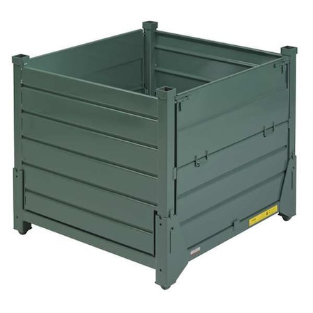Collapsible Bulk Container 28.3 cu ft Volume Cap., 45 in L, 48 in W, 42 in H, Steel, Green MPN:HF4CM454842VG
